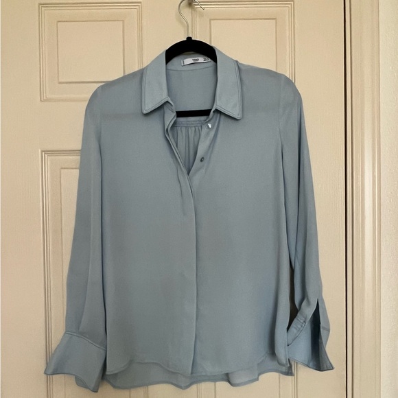 3 x Mango Buttoned Down Blouses, Blue, Sky Blue and Light Lilac, Size XS - Picture 3 of 11